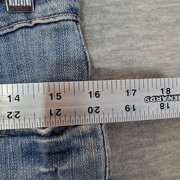 Tilt Jean Shorts Womens 7L Blue Distressed Stretch Cut Off Denim - Picture 5 of 9